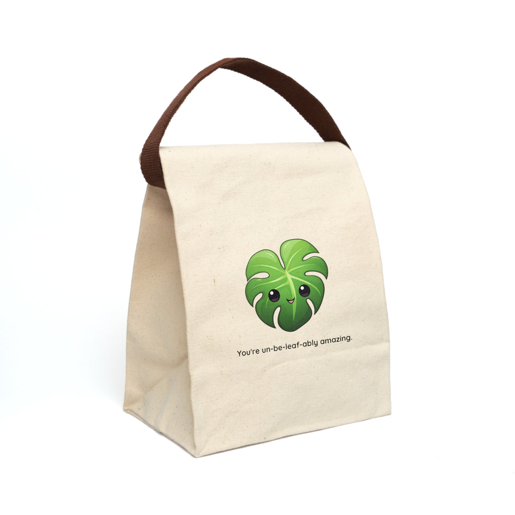 Monstera Canvas Lunch Bag With Strap