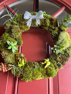 Maui Moss and Succulent Wreath